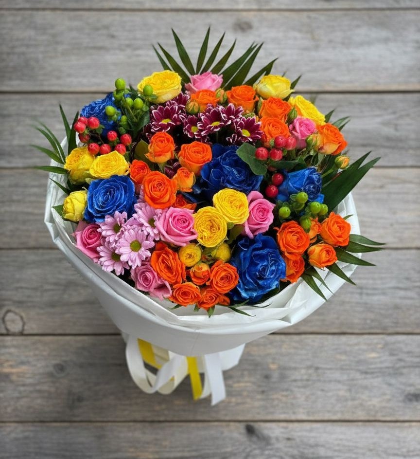 Букет цветов из: Розы и Хризантемы в Нестеровском