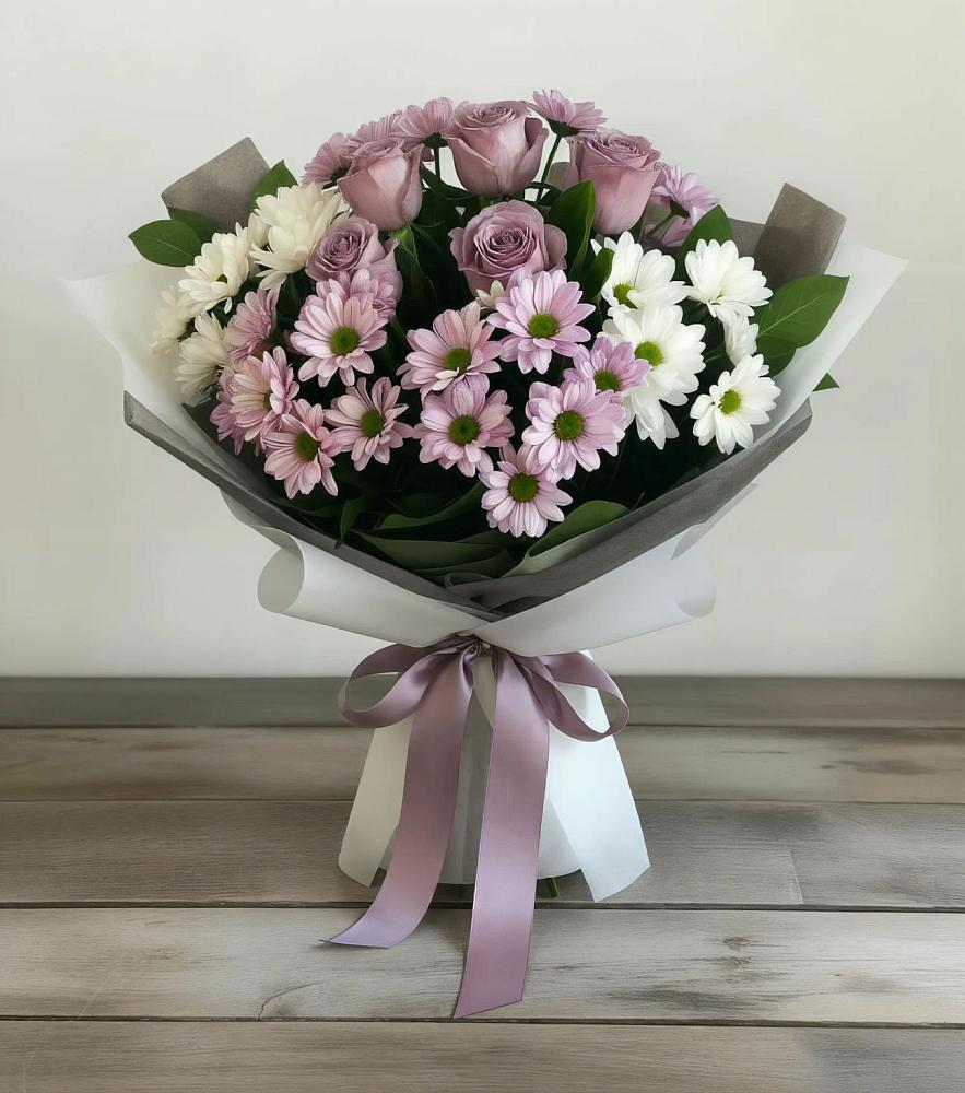 Букет цветов из: Хризантемы и Розы в Нестеровском