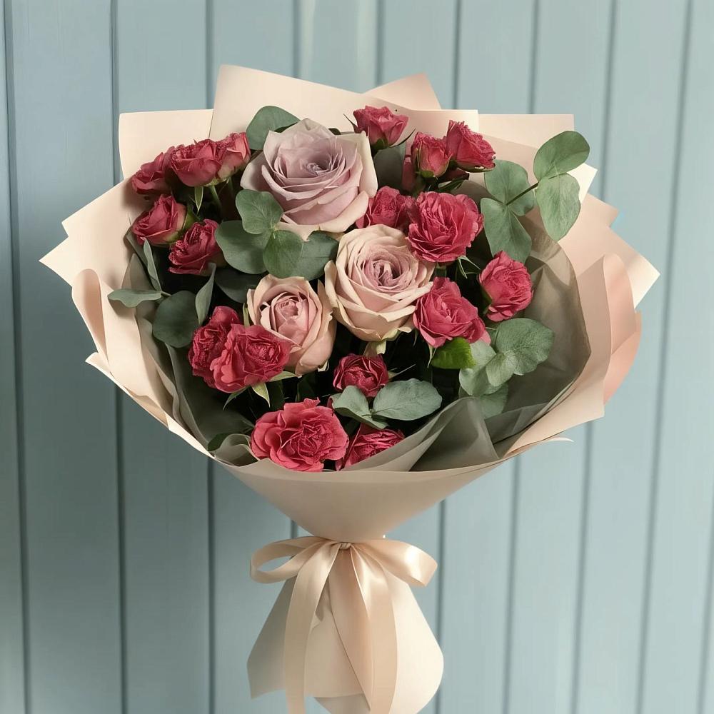 Букет цветов из: Гвоздики и Розы в Нестеровском