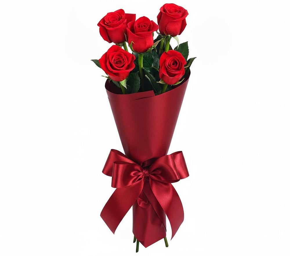 Букет 5 Красных роз Эдлесс Лав в Нестеровском