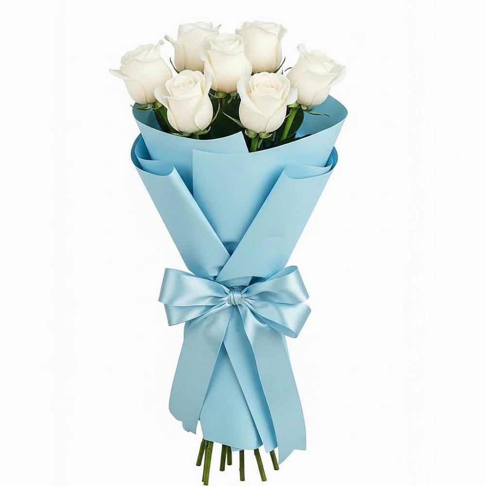 Букет 7 белых роз Проуд в Нестеровском