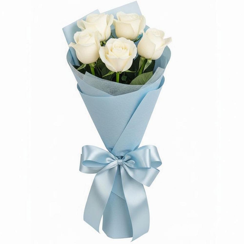 Букет 5 Белых роз Проуд в Нестеровском