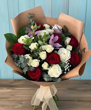 Букет цветов из:  Розы и Альстромерии в Нестеровском