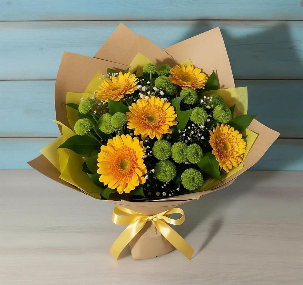 Букет цветов из: Герберы и Хризантемы в Нестеровском