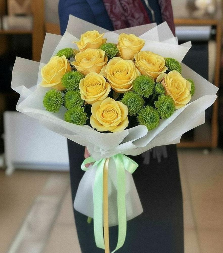 Букет цветов из: Хризантемы и Розы в Нестеровском