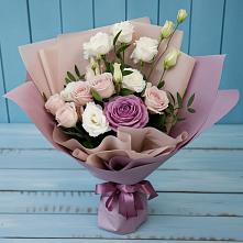 Букет цветов из:  Розы и Лизиантусы в Нестеровском