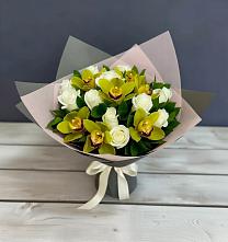 Букет цветов из:  Орхидеи и Розы в Нестеровском