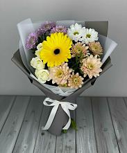 Букет цветов из:  Розы, Герберы и Хризантемы в Нестеровском