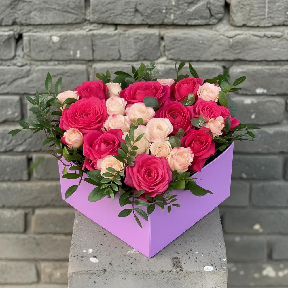 Цветочная композиция из Розы в коробке в Нестеровском