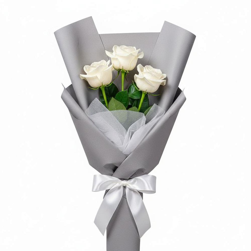 Букет 3 белые розы в Нестеровском