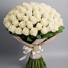 Букет 101 беля роза Белоснежка в Нестеровском