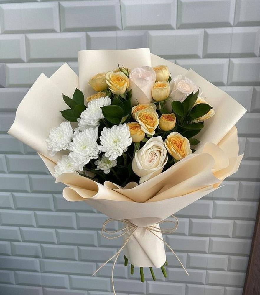 Букет цветов из: Розы и Хризантемы в Нестеровском
