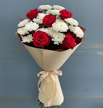 Букет цветов из:  Розы и Хризантемы в Нестеровском