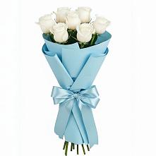 Букет 7 белых роз Проуд в Нестеровском