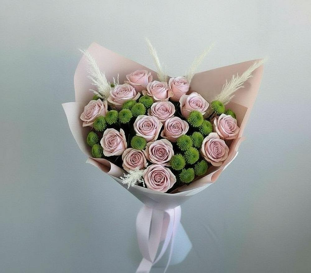 Букет цветов из: Розы и Хризантемы в Нестеровском