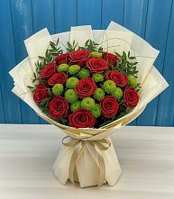 Букет цветов из:  Розы и Хризантемы в Нестеровском