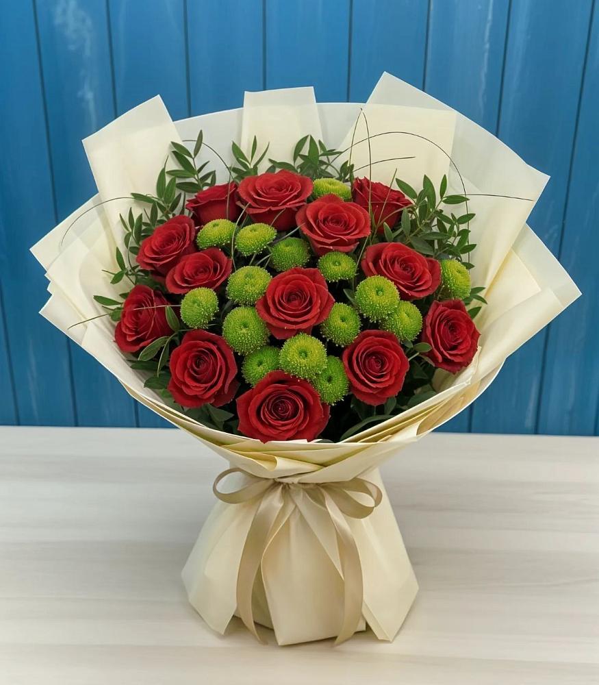 Букет цветов из: Розы и Хризантемы в Нестеровском