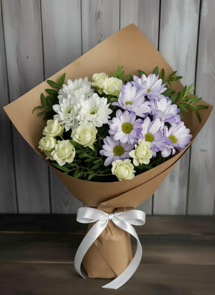 Букет цветов из: Хризантемы и Розы в Нестеровском